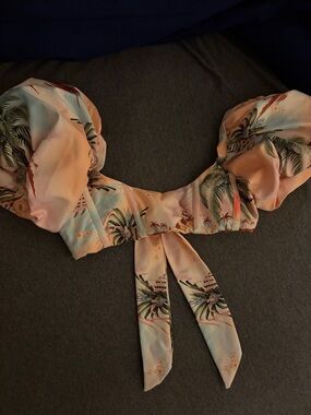 $100 v en m Agua by Agua Bendita puffy sleeve swim top